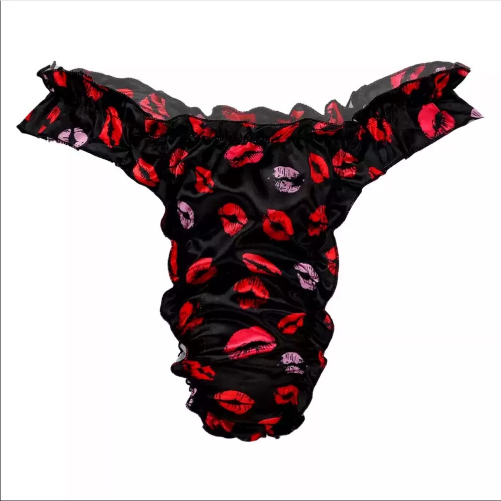 Men’s Women’s Silk Panties Satin Briefs Cute Hi-Lo Rise Thongs Scrunch Underwear - Picture 9 of 16